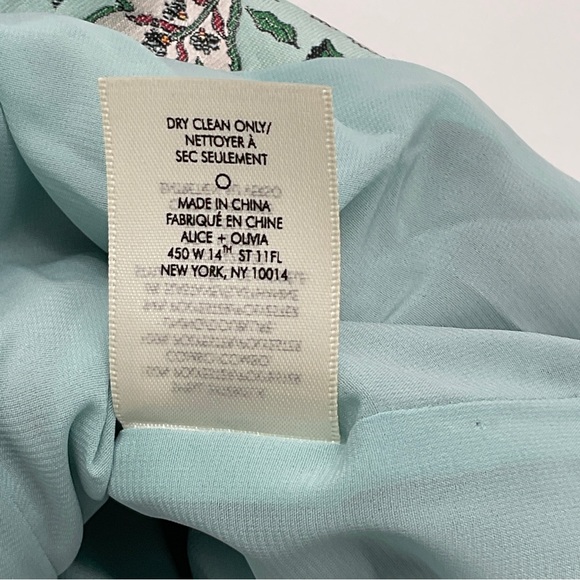 Alice + Olivia NWT RARE Tayla Jacquard Paisley Mini Lantern Dress Women’s 14 - Picture 14 of 16